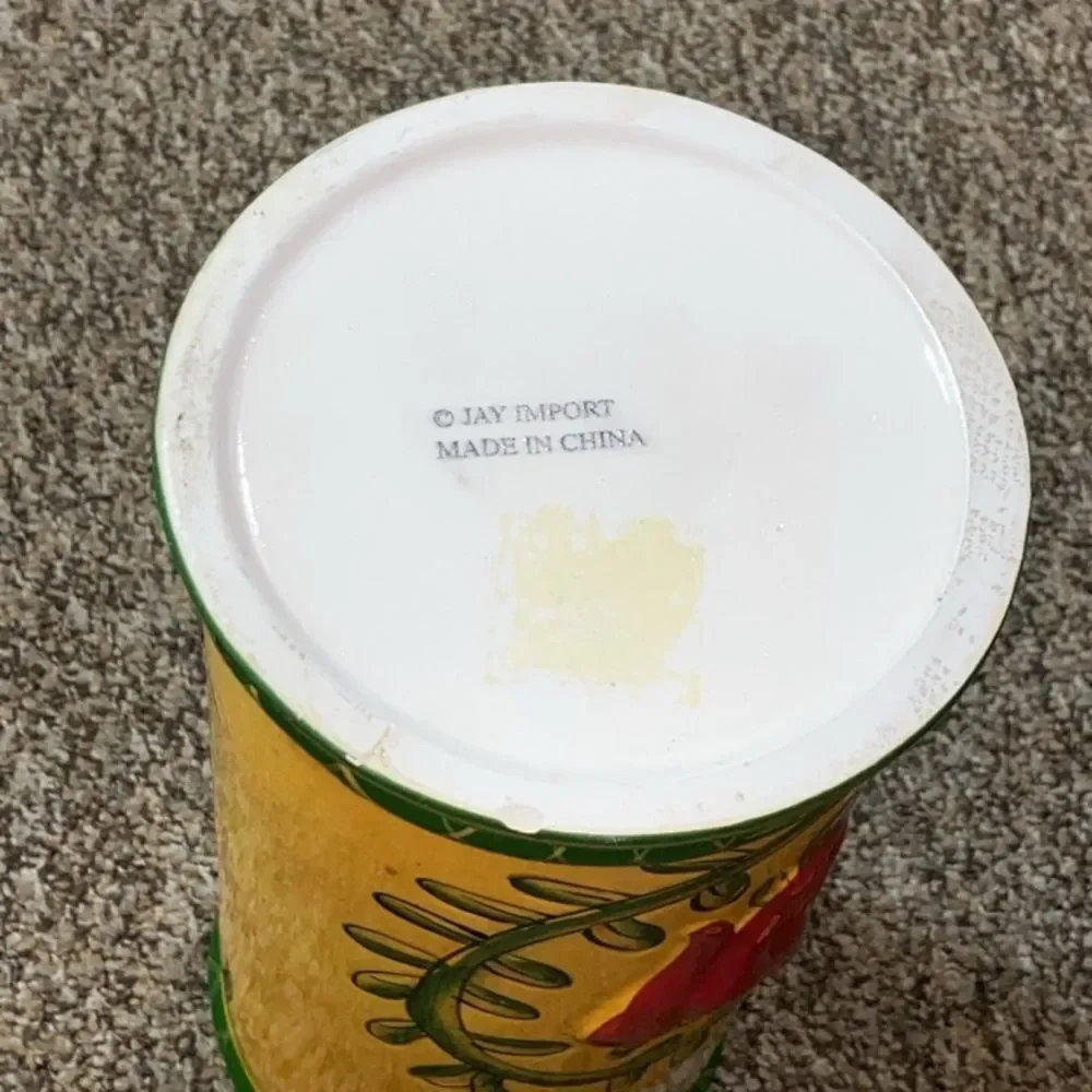 Low price Jay Import Pasta Yellow And Green Pasta Spaghetti Canister SeramicJar